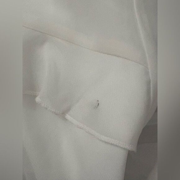 Abound White Asymmetrical Ruffled Cascading Chiffon Cami Size Large - Picture 12 of 12